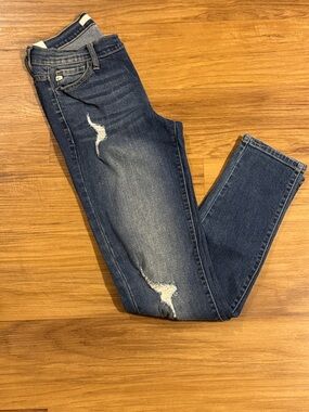 Kancan Women's Jeans - Distressed Blue Denim